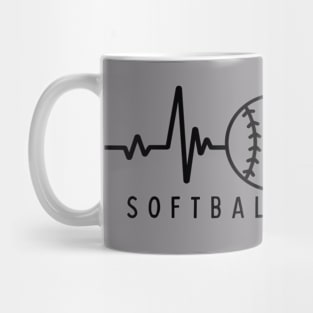 Softball Heartline Design Mug